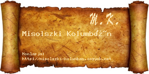 Misolszki Kolumbán névjegykártya